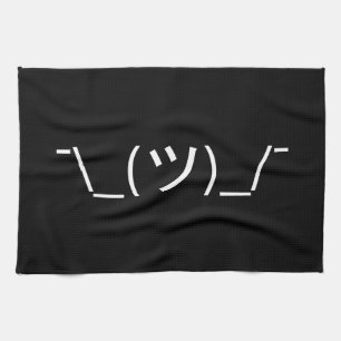 Shrug Emoticon ¯\_(ツ)_/¯ Japanese Kaomoji Towel