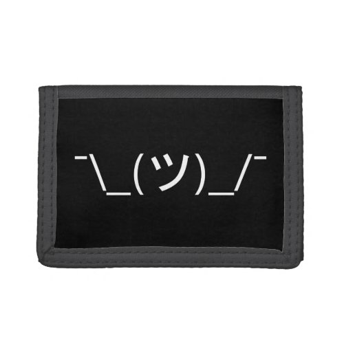 Shrug Emoticon _ツ_ Japanese Kaomoji Tri_fold Wallet