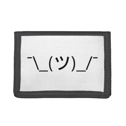 Shrug Emoticon _ツ_ Japanese Kaomoji Tri_fold Wallet