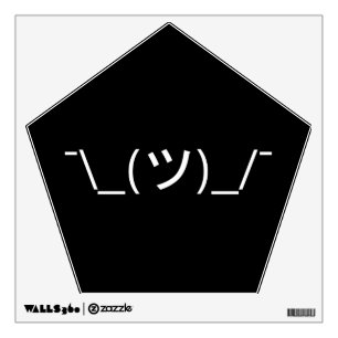 Shrug Emoticon ¯\_(ツ)_/¯ Japanese Kaomoji Wall Decal