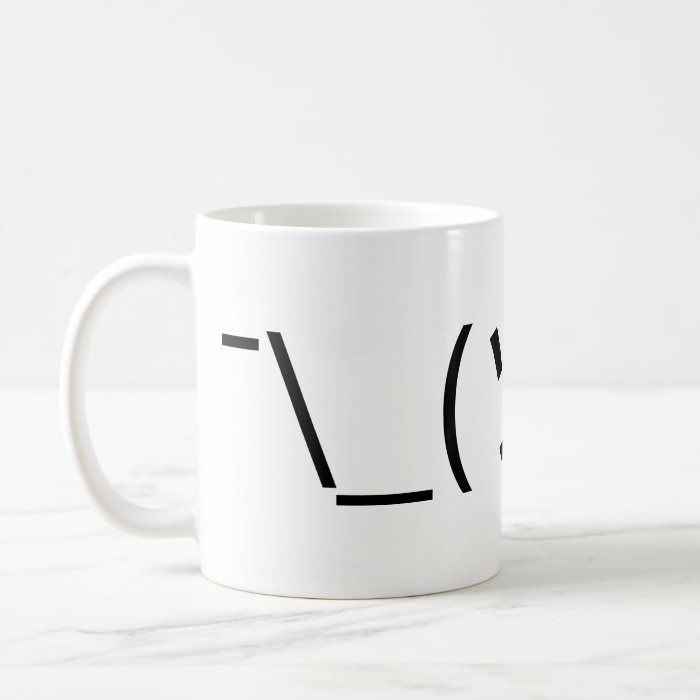 Shrug Emoticon Japanese Kaomoji Coffee Mugs