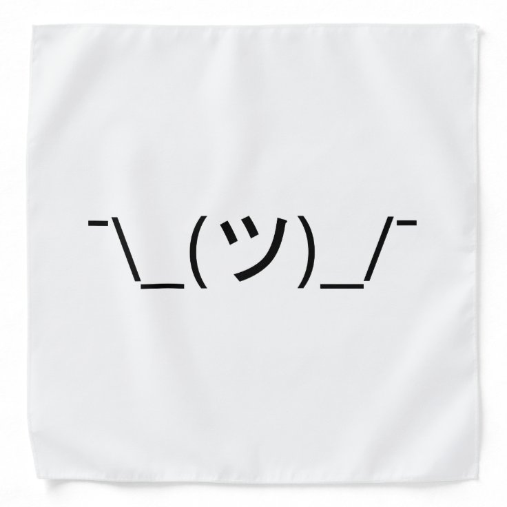 Shrug Emoticon ¯\_(ツ)_/¯ Japanese Kaomoji Bandana Zazzle