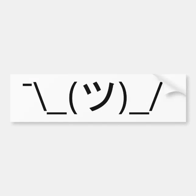 ♡せんよー。♡ Shrug Emoticon ¯\_(ツ)_/¯ Japanese Kaomoji Bumper Sticker