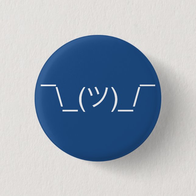 Shruggie Emoticon Pinback Button (Front)