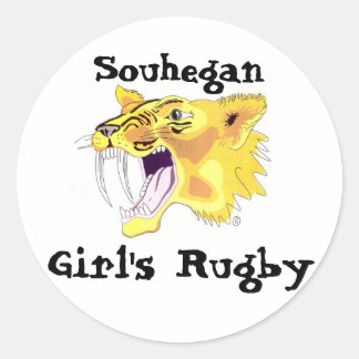 shs saber logo, Souhegan , Girl's Rugby 2 Classic Round Sticker