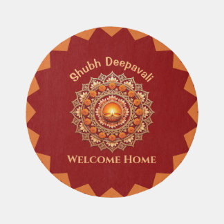 Shubh Deepavali Festival of Light Rangoli Welcome Outdoor Rug