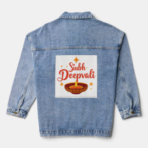 ✨ Shubh Deepavali Traditional Diwali Rangoli Denim Jacket