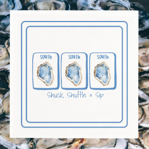 Shuck, Shuffle & Sip Oyster Mahjong Coastal South Napkins