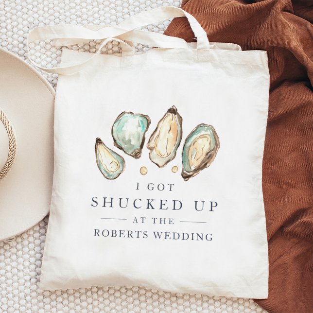 Shucked Up | Coastal Oyster Wedding Favor Tote Bag (Creator Uploaded)