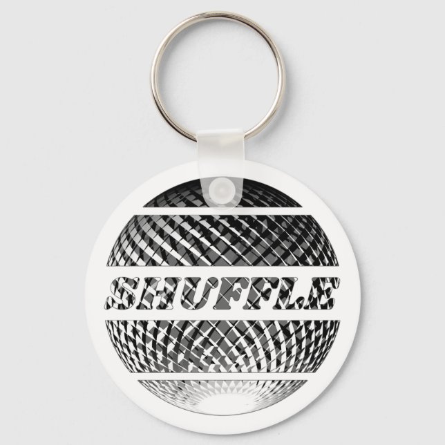 Shuffle dance disco ball in silver keychain (Front)