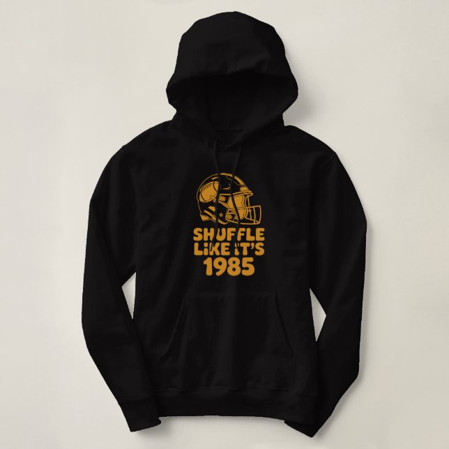 Shuffle Like It’s 1985 Retro Football Helmet shirt (Design Front)