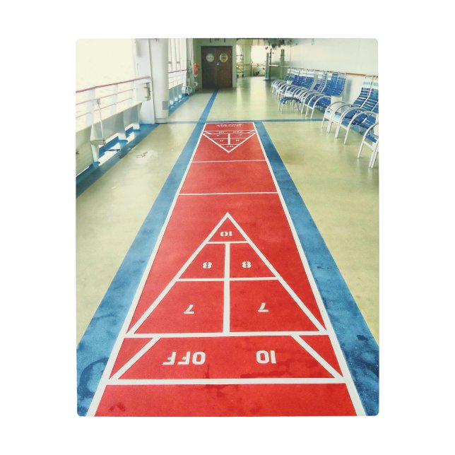 Shuffleboard Aboard Metal Print (Front)