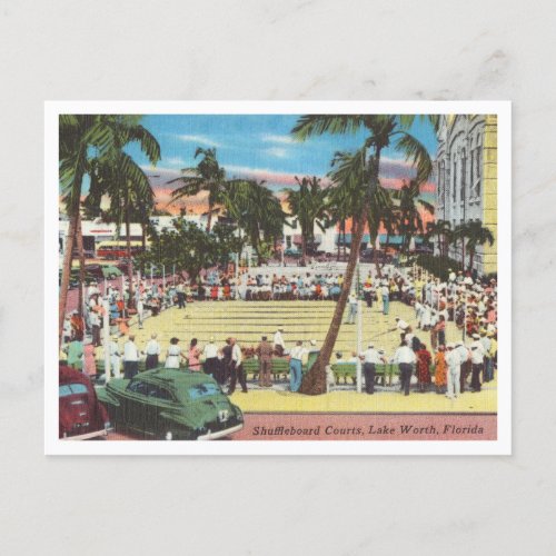 Shuffleboard courts Lake Worth Florida vintage Postcard