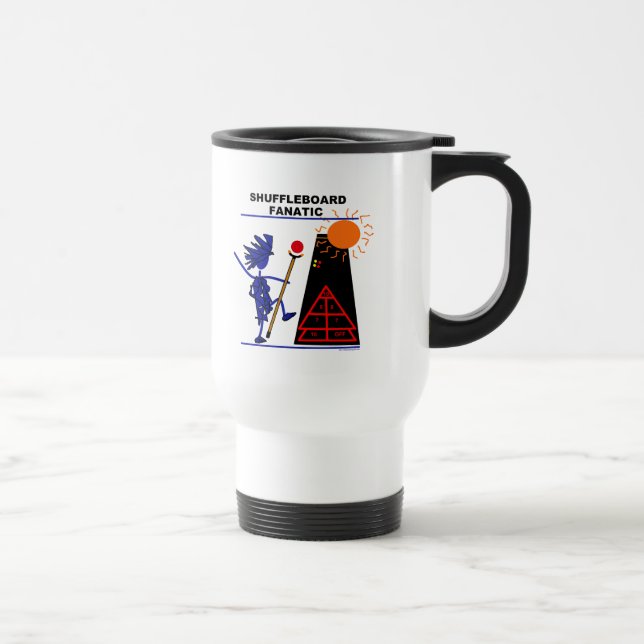 Shuffleboard Fanatic Travel Mug (Right)