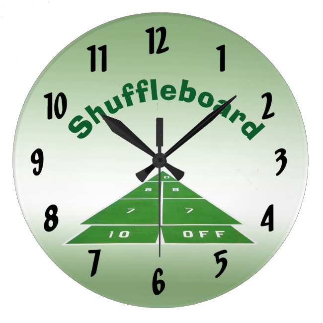 Shuffleboard Green Clock