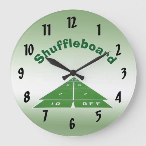 Shuffleboard Green Clock