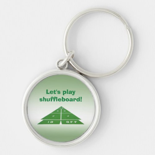 Shuffleboard Green Keychain