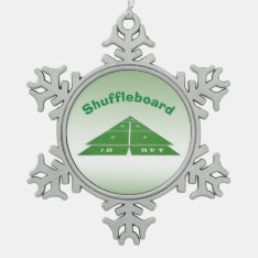 Shuffleboard Green Pewter Snowflake Ornament at Zazzle