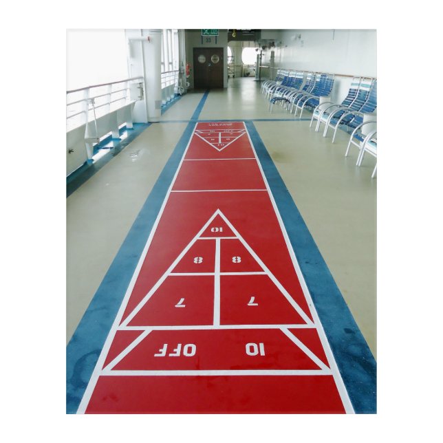 Shuffleboard on Board Acrylic Print (Front)