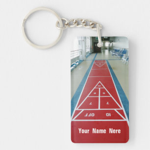 Shuffleboard on Board Custom Keychain