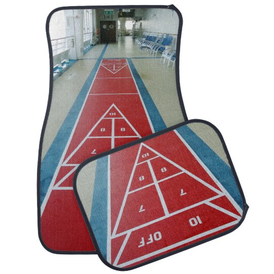 Shuffleboard on Board Front and Back Car Floor Mat