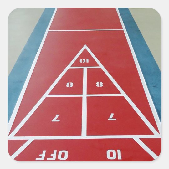 Shuffleboard on Board Square Sticker