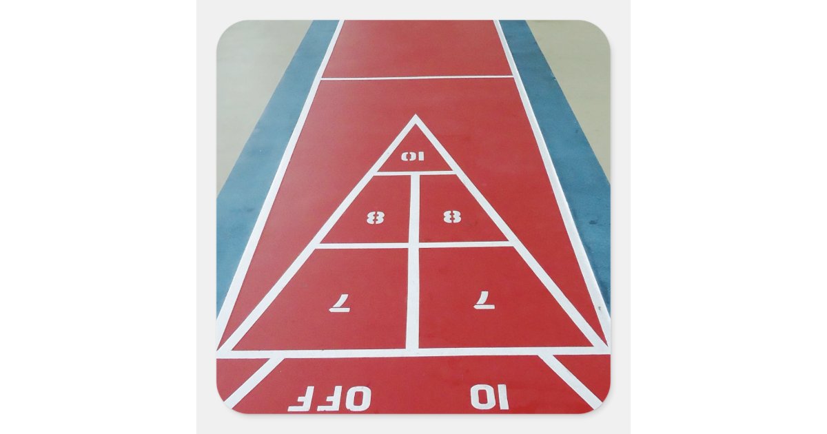 Shuffleboard on Board Square Sticker Zazzle
