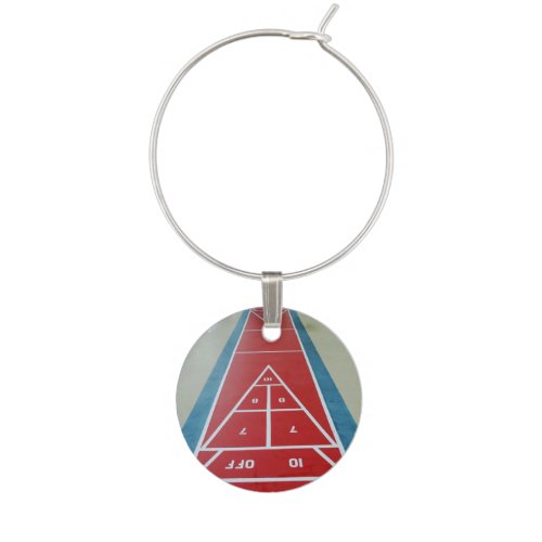 Shuffleboard on Board Wine Glass Charm