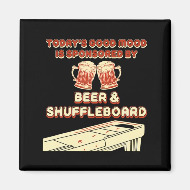 Shuffleboard Player Beer  Magnet (Front)