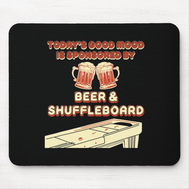 Shuffleboard Player Beer  Mouse Pad (Front)