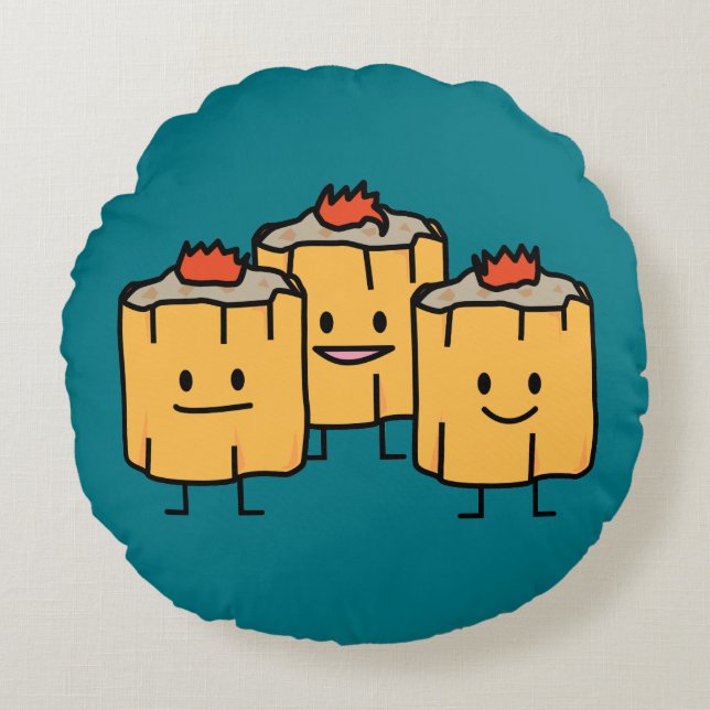 Shumai Chinese Dumplings Dim Sum Dimsum Dumpling p Round Pillow (Front)