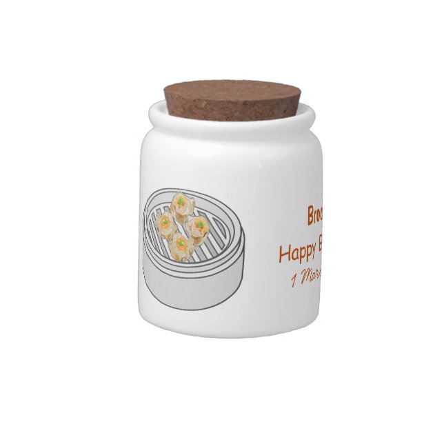 Shumai dim sum cartoon illustration candy jar (Left)