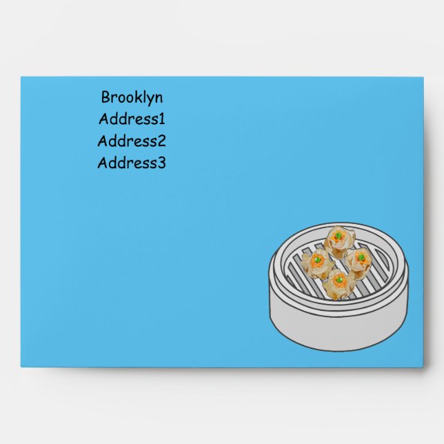 Shumai dim sum cartoon illustration envelope (Front)