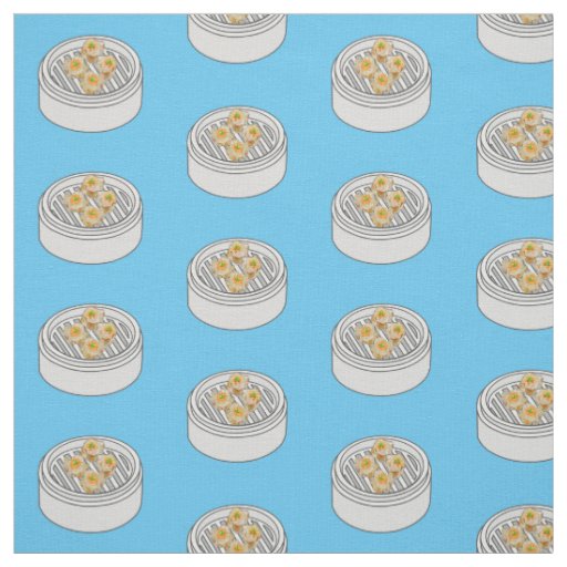Shumai dim sum cartoon illustration fabric