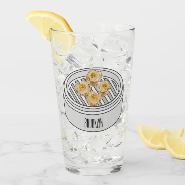 Shumai dim sum cartoon illustration glass (Front Ice)