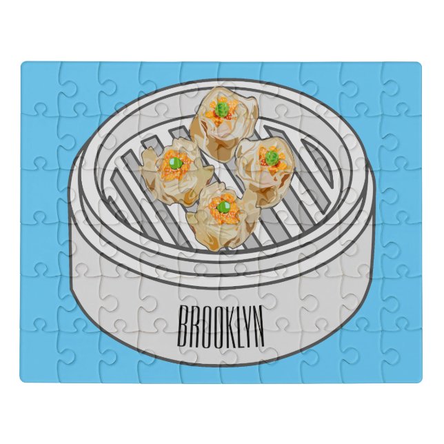 Shumai dim sum cartoon illustration jigsaw puzzle (Puzzle Horizontal)