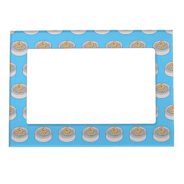 Shumai dim sum cartoon illustration magnetic frame (Front)