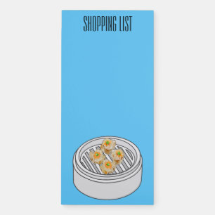 Shumai dim sum cartoon illustration magnetic notepad