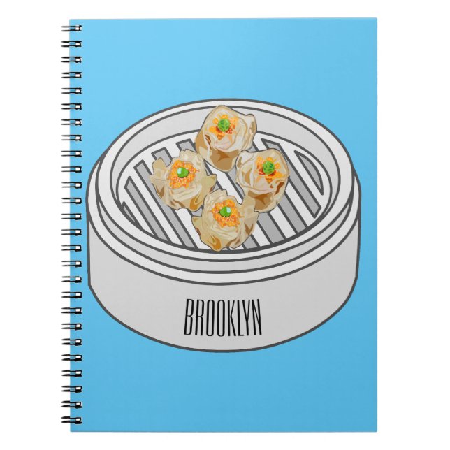 Shumai dim sum cartoon illustration notebook (Front)