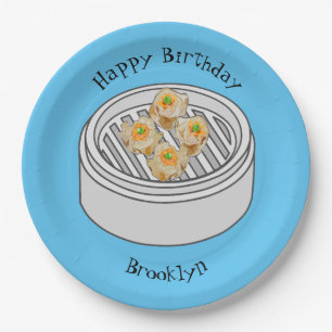 Shumai dim sum cartoon illustration paper plates