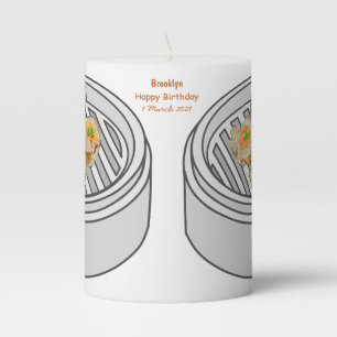Shumai dim sum cartoon illustration pillar candle