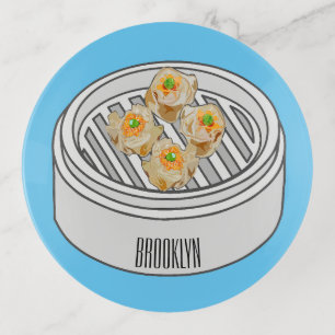 Shumai dim sum cartoon illustration trinket tray