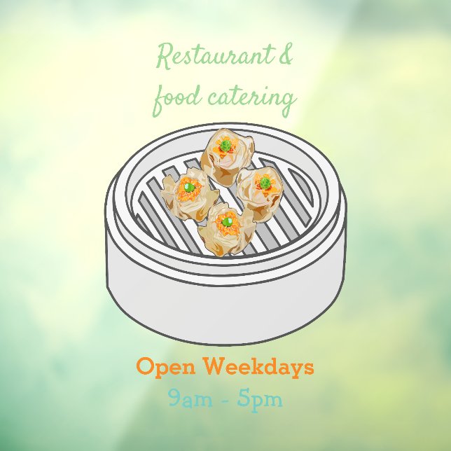 Shumai dim sum cartoon illustration window cling (Sheet 3)