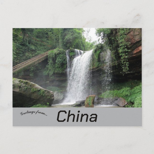 Shunan Waterfall Sichuan China Postcard (Front)