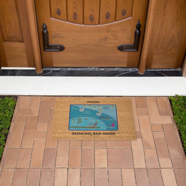 Shush! Silencing RNA Inside Biology Humor Fiber Doormat (Insitu (Outdoor))
