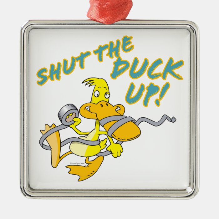 shut the duck up duct tape duck toon christmas tree ornaments