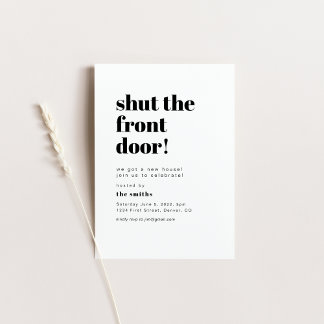 Shut The Front Door Housewarming Party Invitation