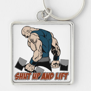 Shut Up and Lift Weightlifter Keychain
