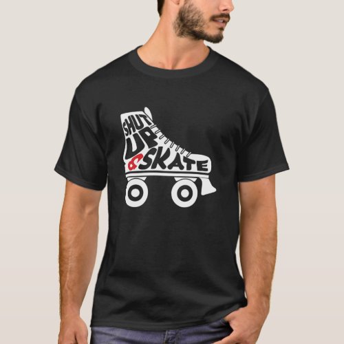 Shut Up And Skate Roller Skates Inline Skating Gif T_Shirt