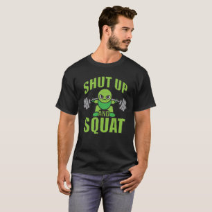 Shut Up And Squat Kawaii Anime Powerlifter Cartoon T-Shirt